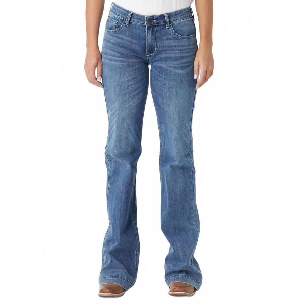 NEW CC WESTERN women's signature mid rise trouser jean in blue